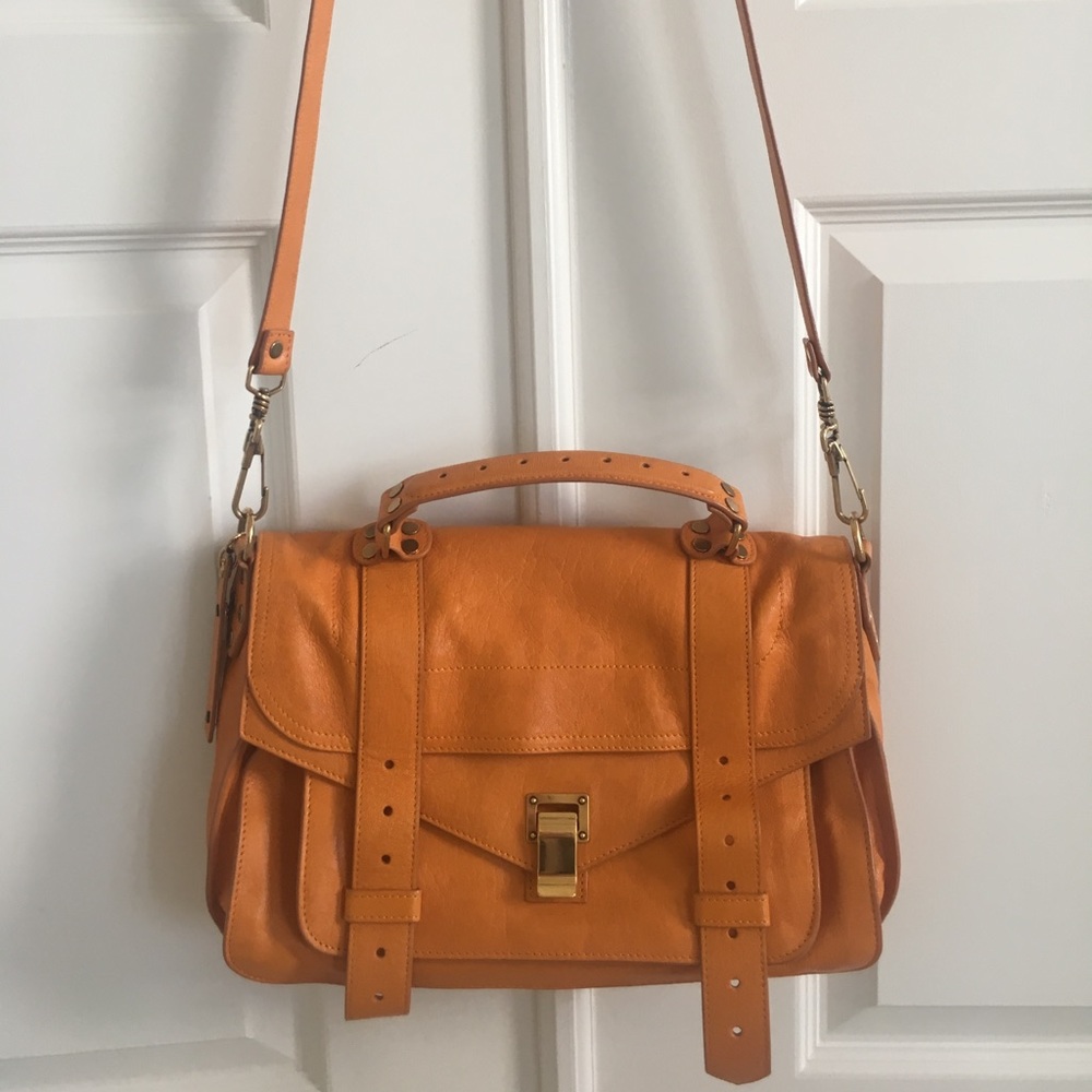 Proenza Schouler PS1 orange satchel leather - Picture 4 of 8